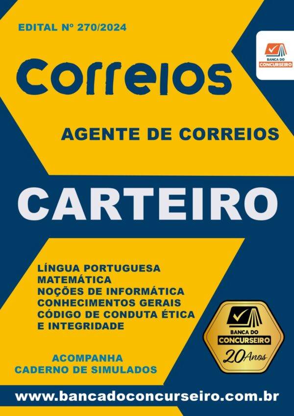 Apostila Concurso Correios - Agente de Correios - Carteiro - Edital 2024