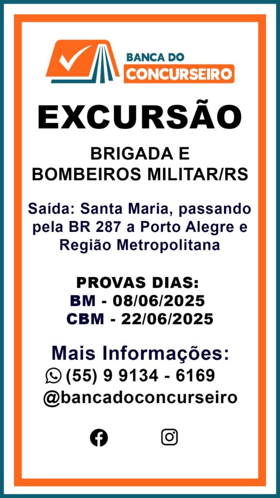 EXCURSÃO CONCURSO POLÍCIA FEDERAL – AGENTE ADMINISTRATIVO PROVAS POA