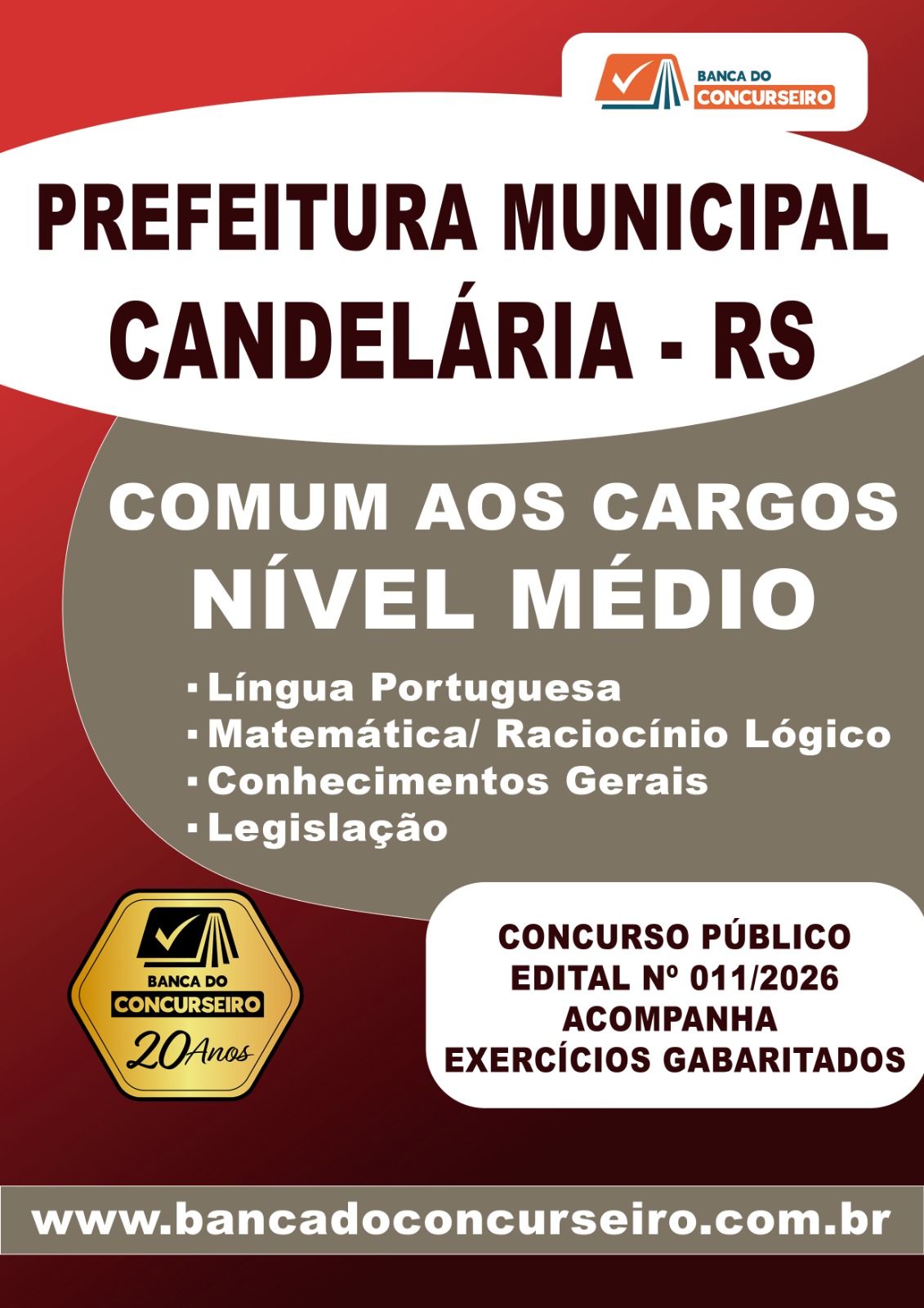 Apostila Concurso Prefeitura Municipal de Candelária/ RS – Comum Cargos Nível Médio Completo-Edital 2026